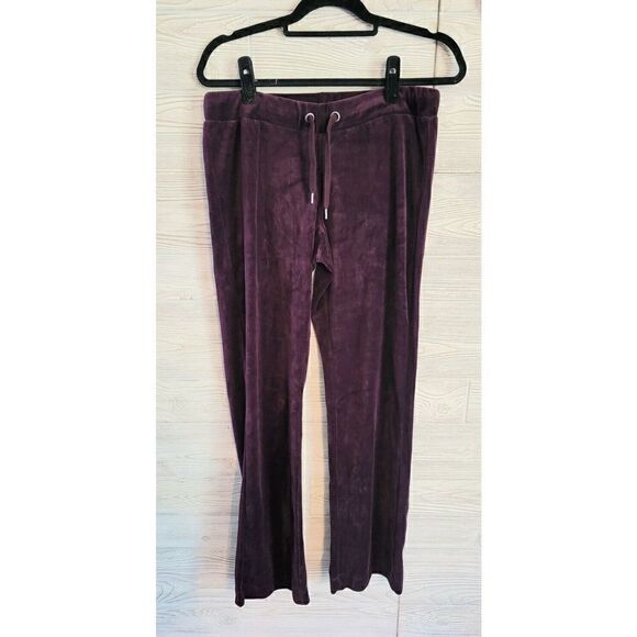 Velour Eddie Bauer Velvet Pants Y2K 00s VSCO Paris Hilton Brittany Spears SZ M - Picture 2 of 6